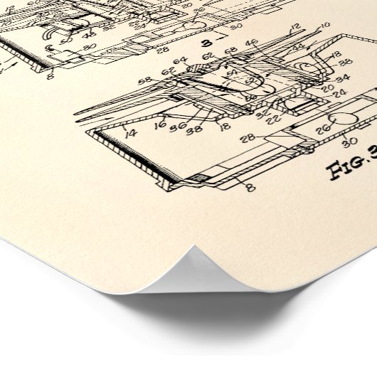 Rookdetector 1969 Patent Art - Oude poster (Hoek)