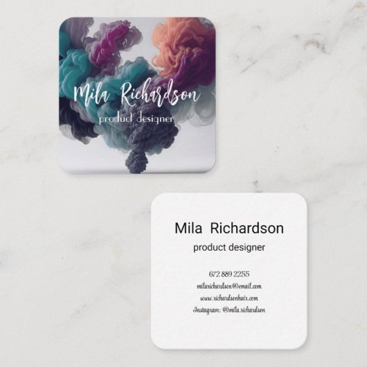 Rookeffect Modern Vierkant visitekaartje (Voorkant / Achterkant)