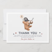 Rookie 1e Verjaardag Beer - Dank u kaart (Voorkant)