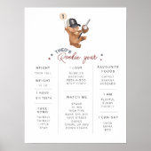 Rookie 1e Verjaardag Beer - Milestone Poster (Voorkant)