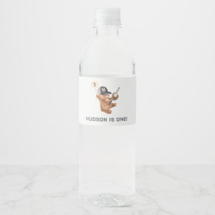 Rookie 1e Verjaardag Beer Waterfles Etiket