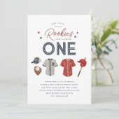 Rookie 1er Anniversaire Jumeaux - Une invitation (Debout devant)