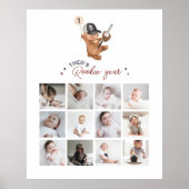 Rookie 1st Birthday Bear - Photo Collage Poster (Devant)