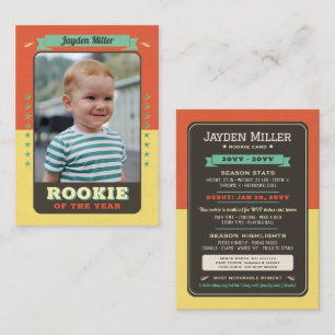 Rookie Année Baseball 1er Anniversaire Carte de co