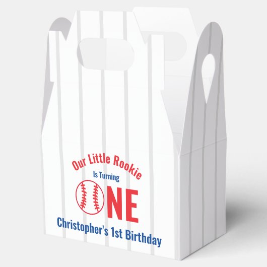 Rookie Baseball 1e verjaardag Bedankdoosjes (Geopend)