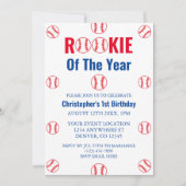 Rookie Baseball 1e verjaardag Kaart (Voorkant)