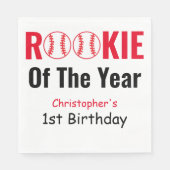 Rookie Baseball 1e verjaardag Servet (Voorkant)