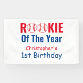 Rookie Baseball 1e verjaardag Spandoek (Horizontaal)