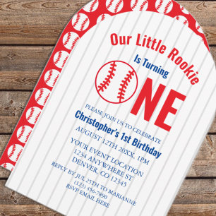 Rookie Baseball 1er Invitation anniversaire