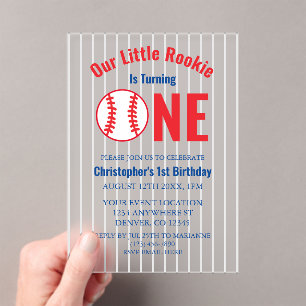 Rookie Baseball 1er Invitation anniversaire