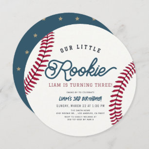 Rookie Baseball Boy Birthday Circle Kaart
