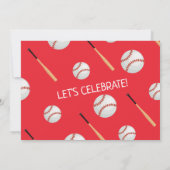 Rookie Batter Up Red Baseball Foto Verjaardag Kaart (Achterkant)