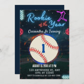 Rookie de l'année 1er Anniversaire Fête Invitation (Devant / Derrière)