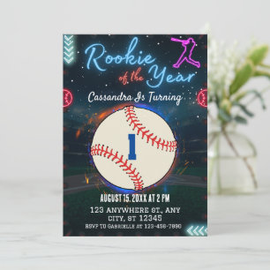 Rookie de l'année 1er Anniversaire Fête Invitation