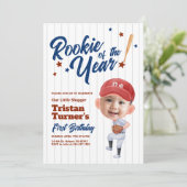Rookie De L'Année 1Er Anniversaire Invitation Phot (Debout devant)
