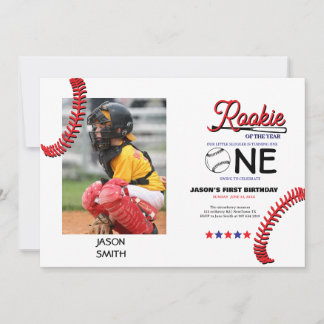 Rookie honkbal kinderen eerste verjaardagskaart feestdagenkaart
