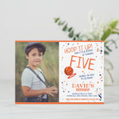 Rookie Hoop It Up Basketbal Foto Verjaardag Kaart (Staand voorkant)