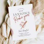 Rookie Jaar Eerste Verjaardag Uitnodiging Honkbal