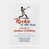 Rookie of the Year Baseball 1st Birthday Welcome (Recto)