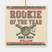 Rookie of the Year Baseball Keramisch Ornament (Achterkant)