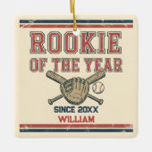 Rookie of the Year Baseball Keramisch Ornament (Voorkant)