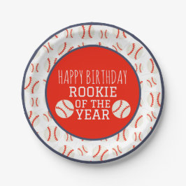 Rookie of the Year Baseball Paper Plate Papieren Bordje