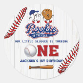 Rookie van het Jaar 1e Verjaardag Baseball Sticker (Voorkant)
