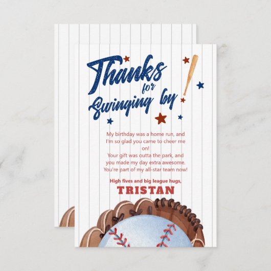 Rookie van het Jaar 1e Verjaardag Bedankt Card (Voorkant / Achterkant)