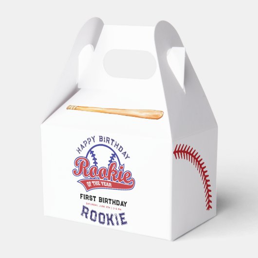 Rookie van het Jaar 1e verjaardag honkbal Bedankdoosjes (Achterkant)