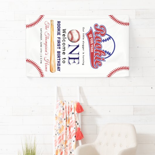 Rookie van het Jaar 1e verjaardag honkbal Spandoek (Insitu)