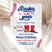 Rookie van het Jaar 1e Verjaardag Honkbal Verjaard Kaart