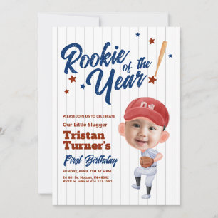 Rookie van het Jaar 1e Verjaardag Uitnodiging Foto