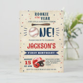 Rookie van het Jaar Baseball 1e Verjaardag Batter Kaart (Staand voorkant)