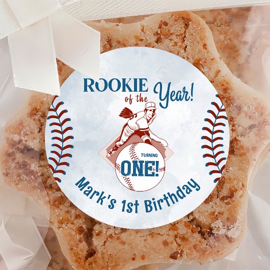 Rookie van het Jaar Baseball 1e Verjaardag Sticker