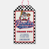 Rookie van het Jaar Baseball Custom verjaardagsfee Cadeaulabel (Voorkant)