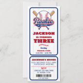 Rookie van het Jaar Baseball Ticket 3e verjaardag Kaart (Voorkant)