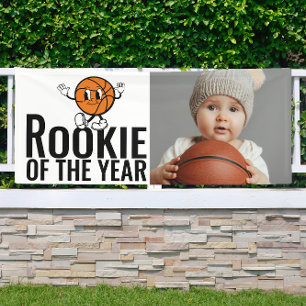 Rookie van het Jaar Basketbal Vinyl Verjaardag Spandoek