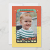Rookie van het Jaar Eerste Verjaardag Uitnodiging (Voorkant)