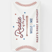 Rookie van het Jaar Eerste Verjaardag Welkom Spandoek (Verticaal)