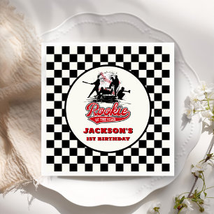 Rookie van het Jaar Gepersonaliseerde Honkbal Verj Servet