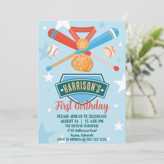 Rookie van het Jaar Honkbal 1e Verjaardag Kaart (Staand voorkant)