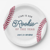 Rookie van het Jaar Honkbal 1e Verjaardag Papieren Bordje (Voorkant)