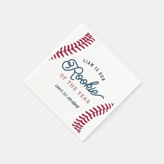 Rookie van het Jaar Honkbal 1e Verjaardag Servet (Hoek)