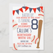 Rookie van het jaar Honkbal Verjaardag uitnodiging (Voorkant)