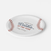 Rookie van het Jaar Honkbal Verjaardagsfeest Papieren Bordje (Gekanteld)