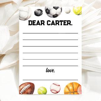 Rookie Year Sports Birthday Time Capsule Card Kaart