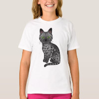 Rookkleurige Egyptische Mau Cute Cartoon Kat Illus