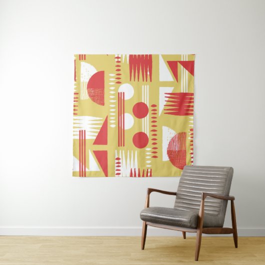 , rookloze abstracte, moderne geometrische stijl wandkleed (In Situ (horizontaal))
