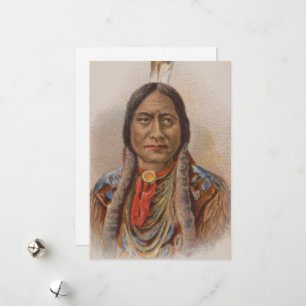 Rooksignalen: Lakota Indian Chief Sitting Bull Feestdagenkaart