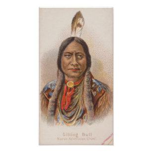 Rooksignalen: Lakota Indian Chief Sitting Bull Foto Afdruk